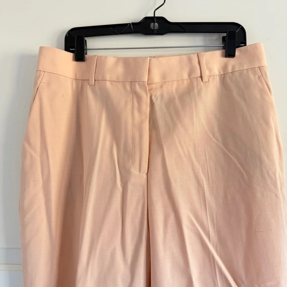 New! REISS Apricot Evelyn Wool Linen Blend Slim Fit Trousers Pants 41541